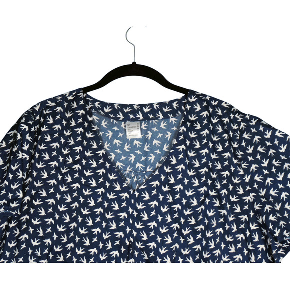 Gorgeous Birds Blouse Womens Size 16 Blue Oversized Lightweight Animals Boho - Picture 2 of 9